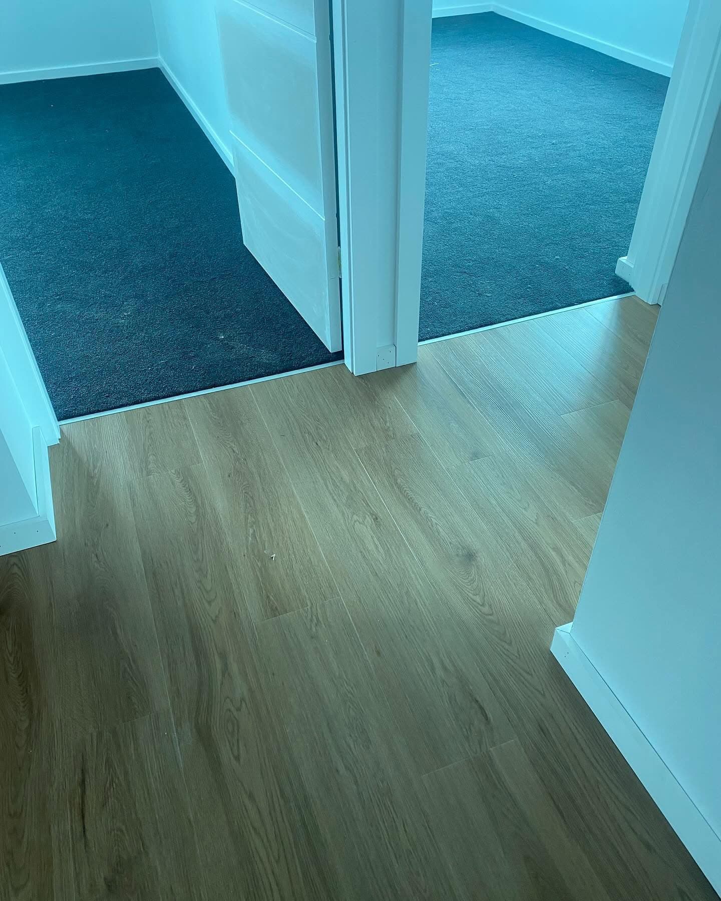 Hallway vinyl plank at bedroom doorways